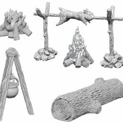 Other WizKids Deep Cuts Unpainted Miniatures: Camp Fire & Sitting Log (73860)