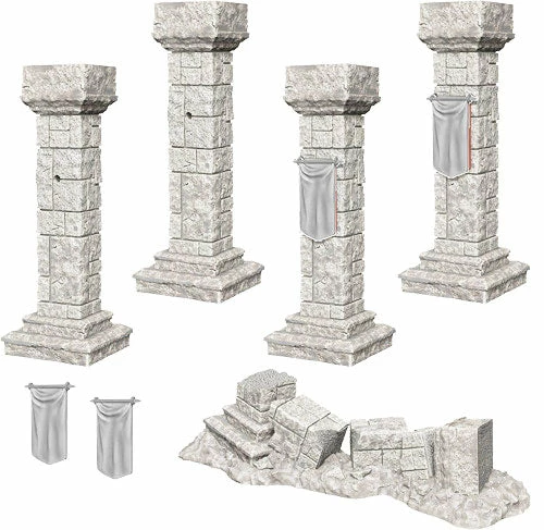 Other WizKids Deep Cuts Unpainted Miniatures: Pillars & Banners