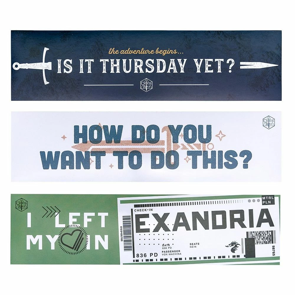 Common Ground Games Critical Role Bumper Sticker 3-pack Supplies