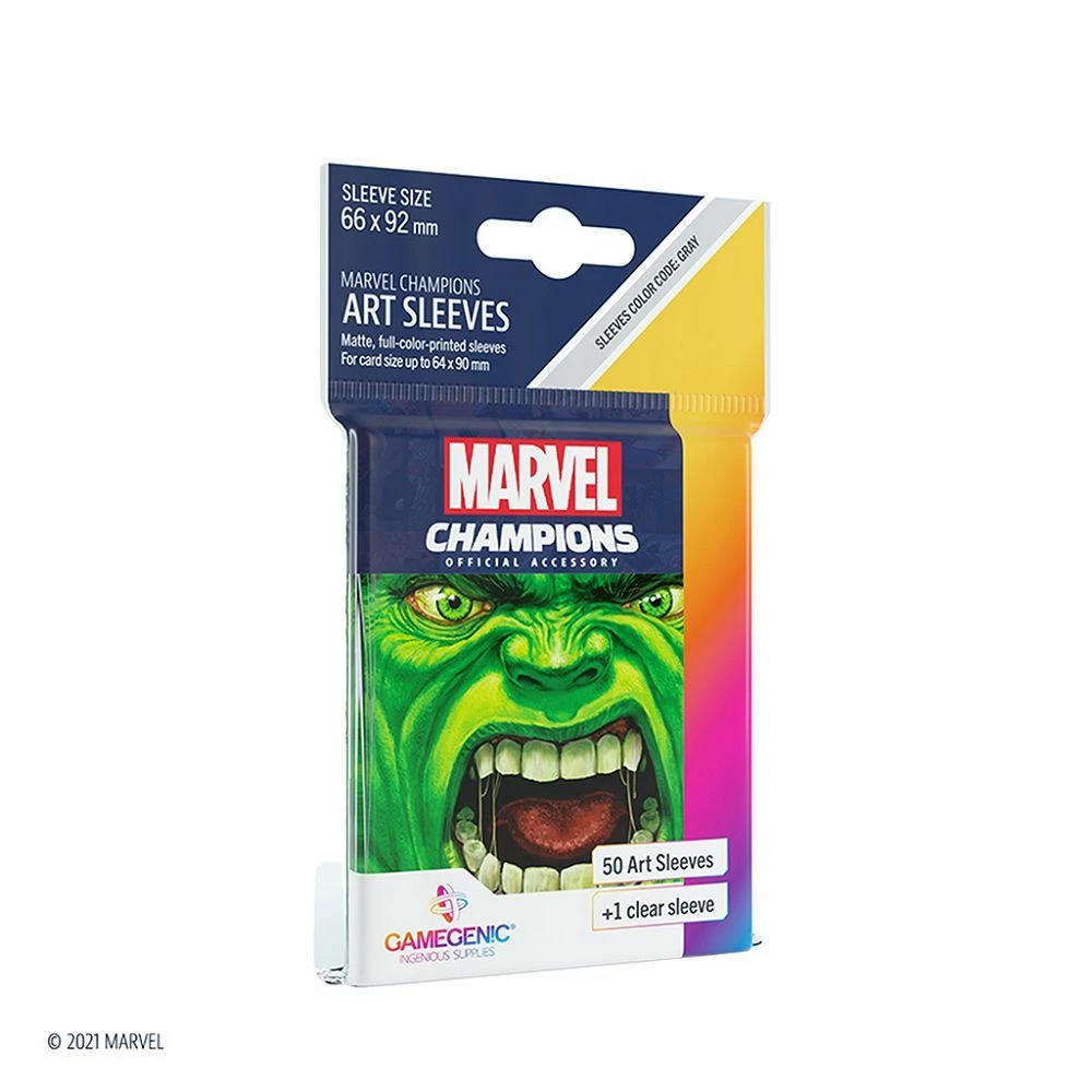 Common Ground Games Supplies Gamegenic 50ct Standard Size Card Sleeves Marvel Champions Hulk (15004)