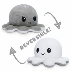 Common Ground Games Toys Reversible Octopus Plush White & Gray