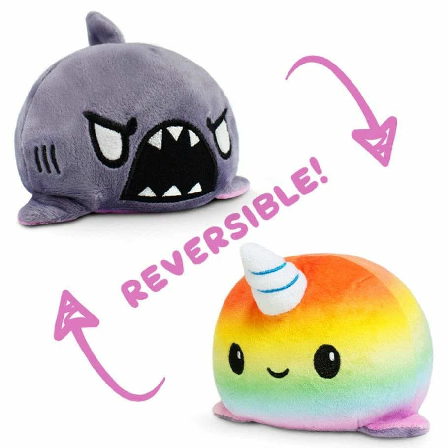 Common Ground Games Reversible Narwhal Shark Plush Toys