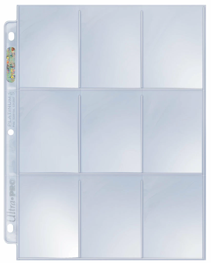 Other Card Pages: 9-Pocket Platinum Top Loading Page For Standard Size Cards Supplies