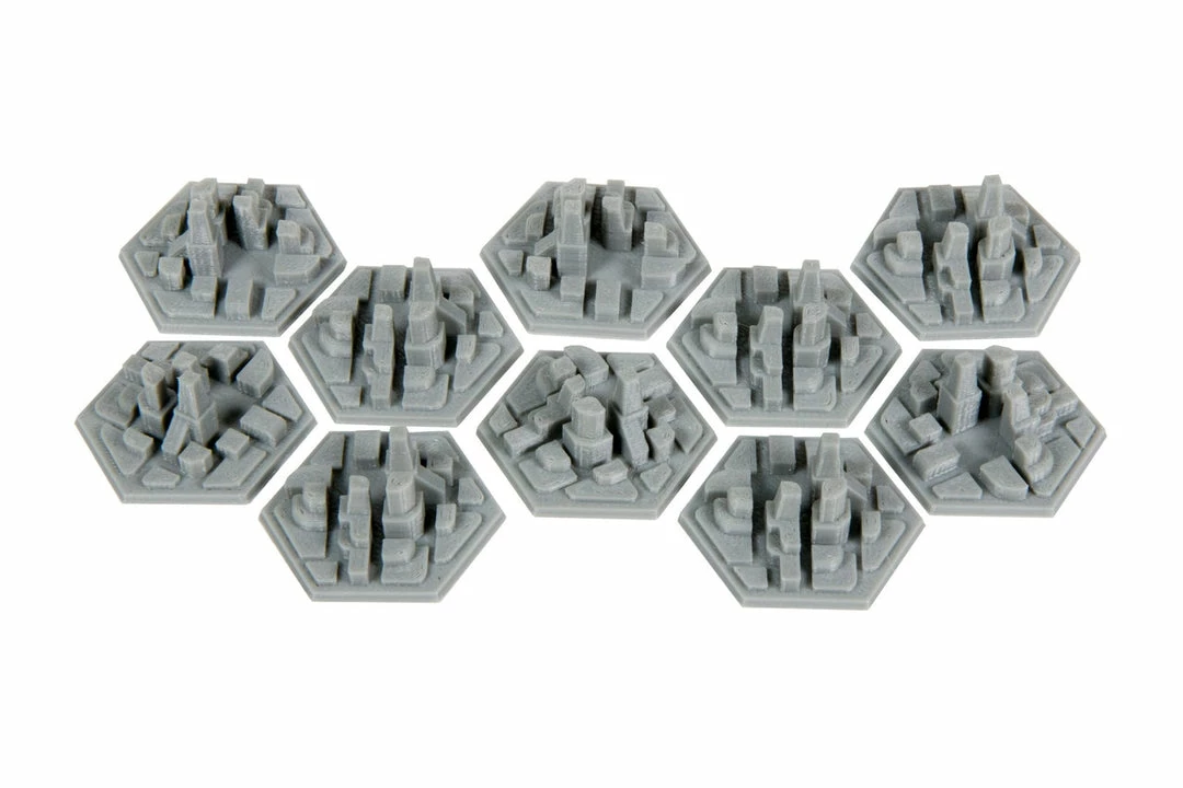 Other Broken Token 3D Space Colony City Hex Tiles 10ct